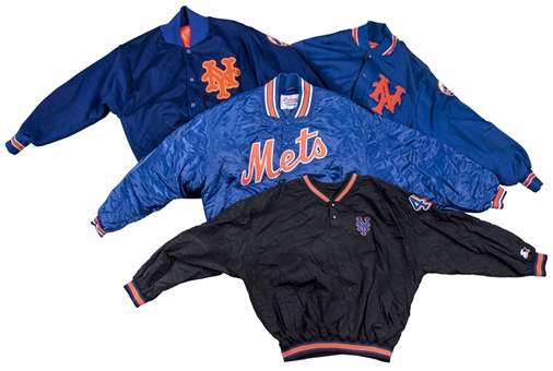 Lot of (4) New York Mets Game Used Dugout Jackets Including John Olerud 